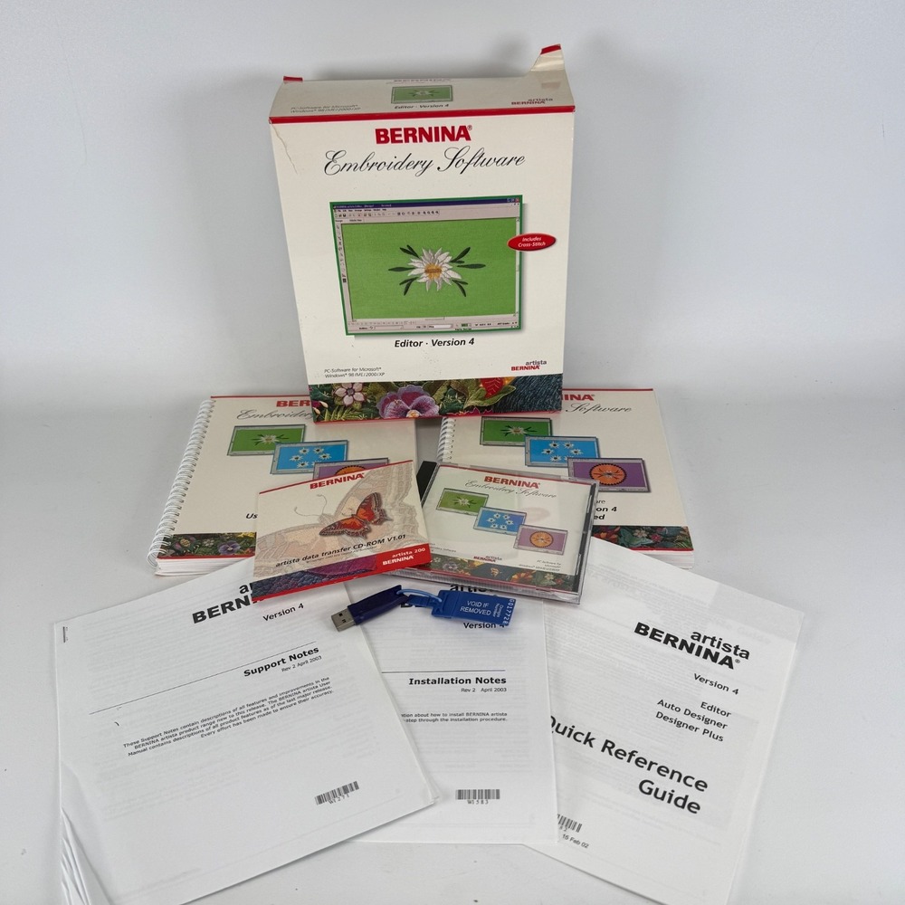 Bernina Version 4 Editor Lite V4 Embroidery Software W1150 English WindowsXP2003